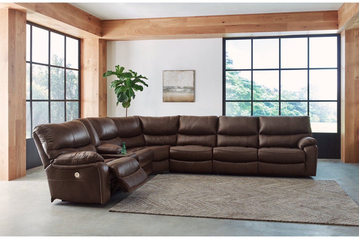 Family Circle Dark Brown 4-Piece Power Reclining Sectional