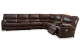 Family Circle Dark Brown 4-Piece Power Reclining Sectional