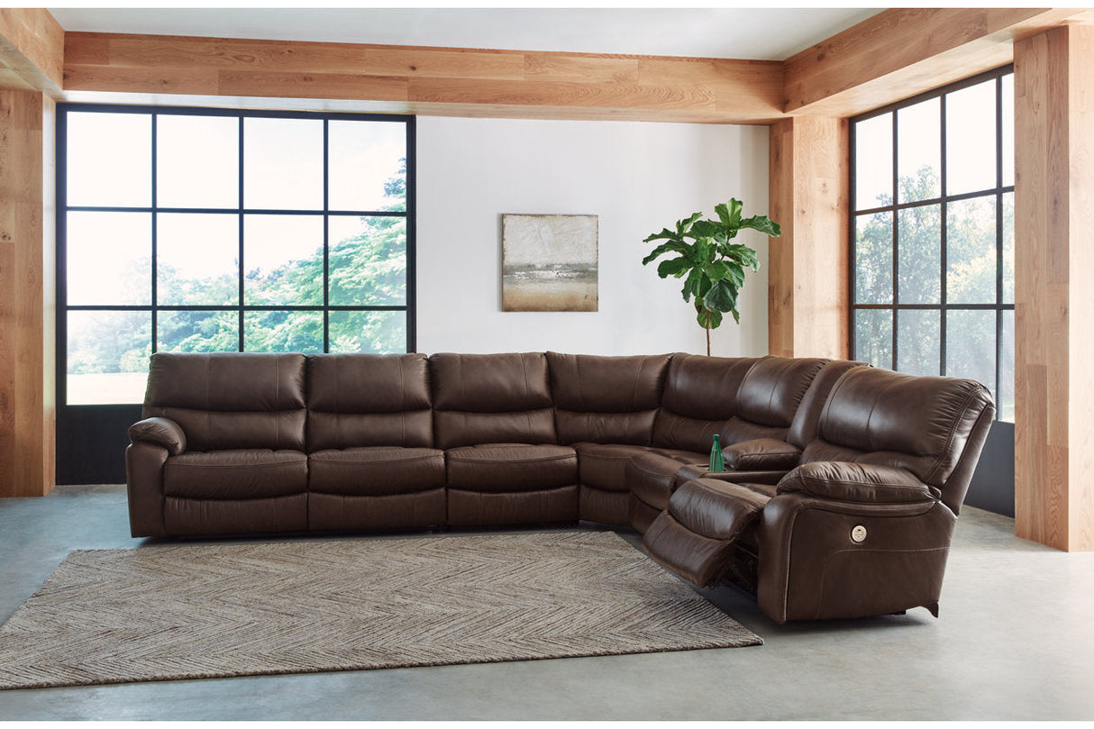 Family Circle Dark Brown 4-Piece Power Reclining Sectional