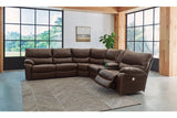 Family Circle Dark Brown 3-Piece Power Reclining Sectional