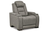 The Man-Den Gray Power Reclining Sofa and Recliner