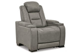 The Man-Den Gray Power Reclining Sofa and Loveseat with Power Recliner