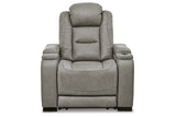 The Man-Den Gray Power Reclining Loveseat and Recliner