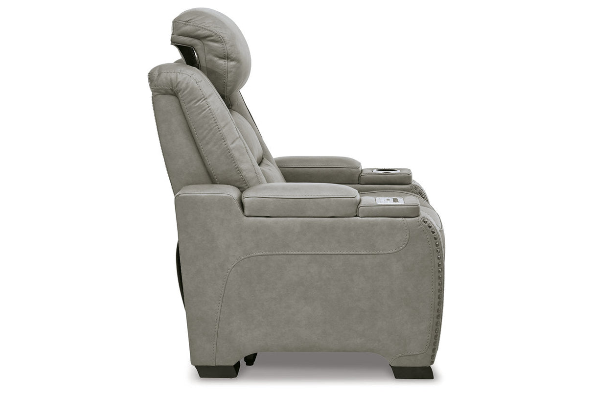 The Man-Den Gray Power Reclining Sofa and Recliner