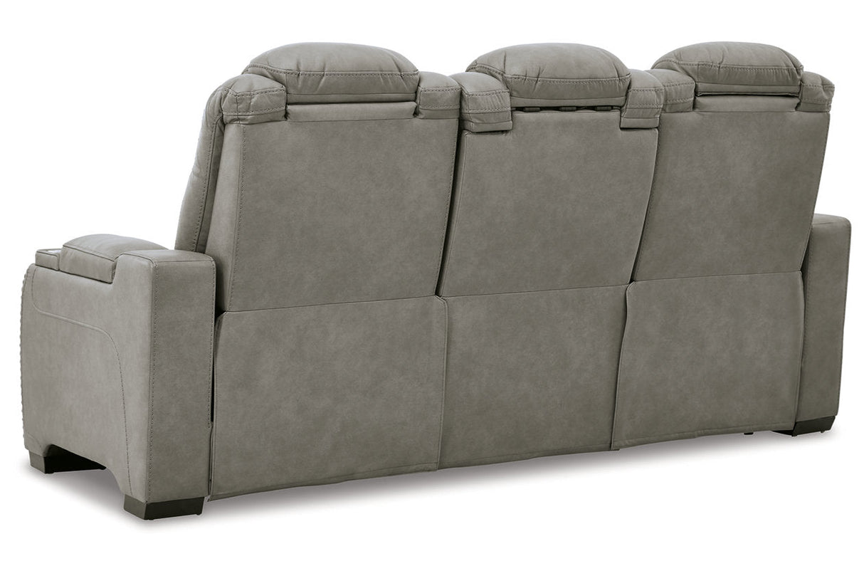 The Man-Den Gray Power Reclining Sofa and Recliner