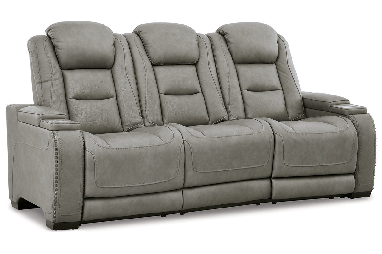 The Man-Den Gray Power Reclining Sofa and Recliner