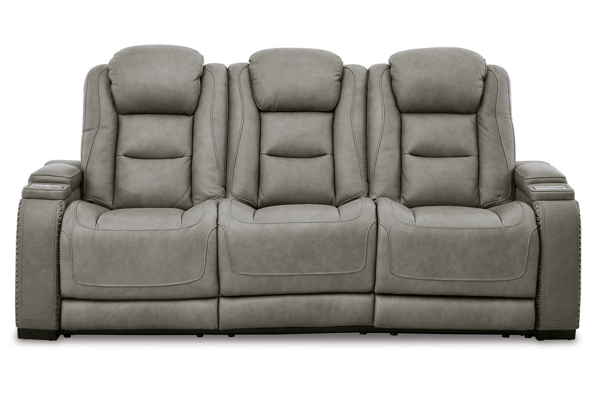 The Man-Den Gray Power Reclining Sofa