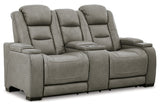 The Man-Den Gray Power Reclining Loveseat and Recliner