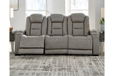 The Man-Den Gray Power Reclining Sofa and Loveseat