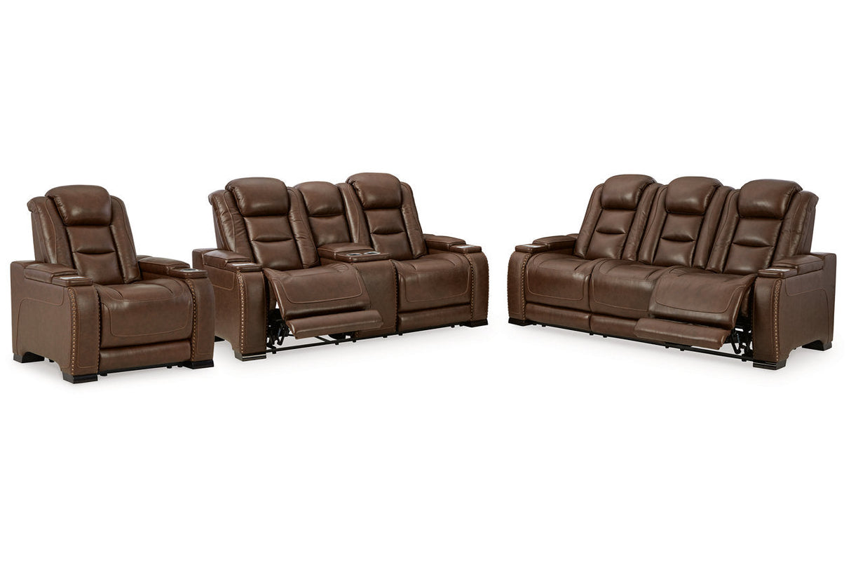 The Man-Den  Power Reclining Sofa, Loveseat and Recliner