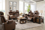 The Man-Den Mahogany Power Reclining Living Room Set