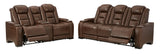 The Man-Den Mahogany Power Reclining Living Room Set