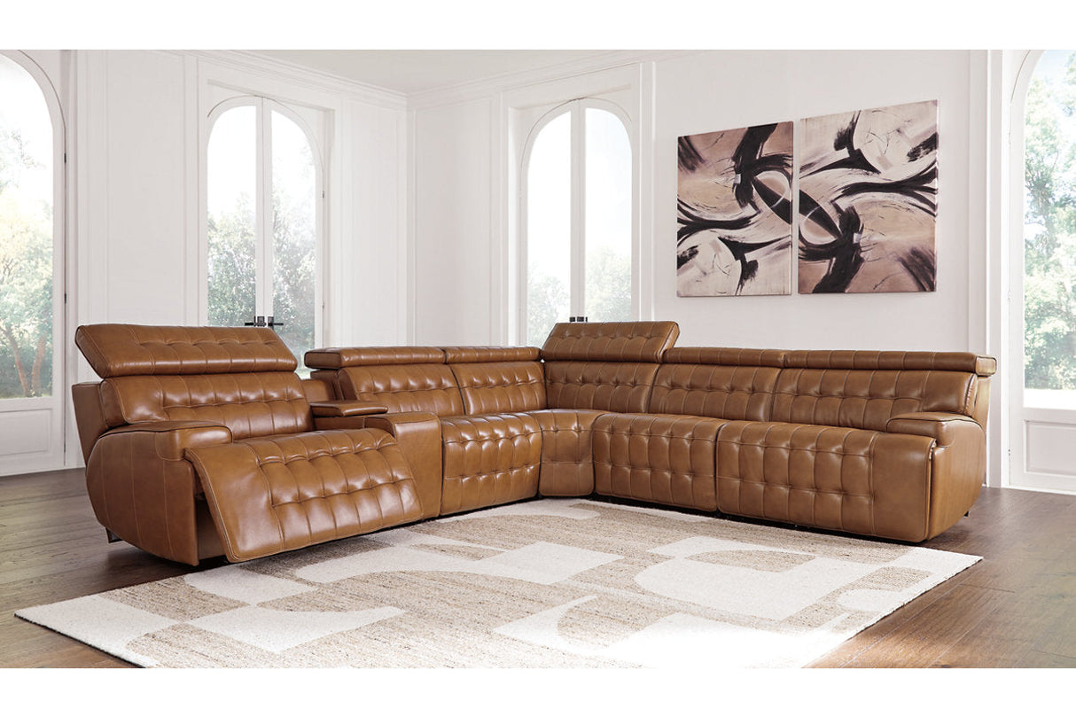 Temmpton Chocolate 6-Piece Power Reclining Sectional