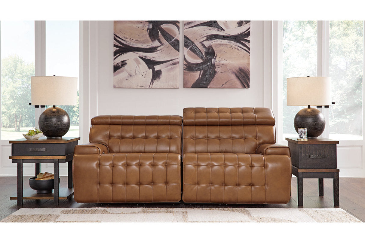 Temmpton Chocolate 2-Piece Power Reclining Sectional Loveseat