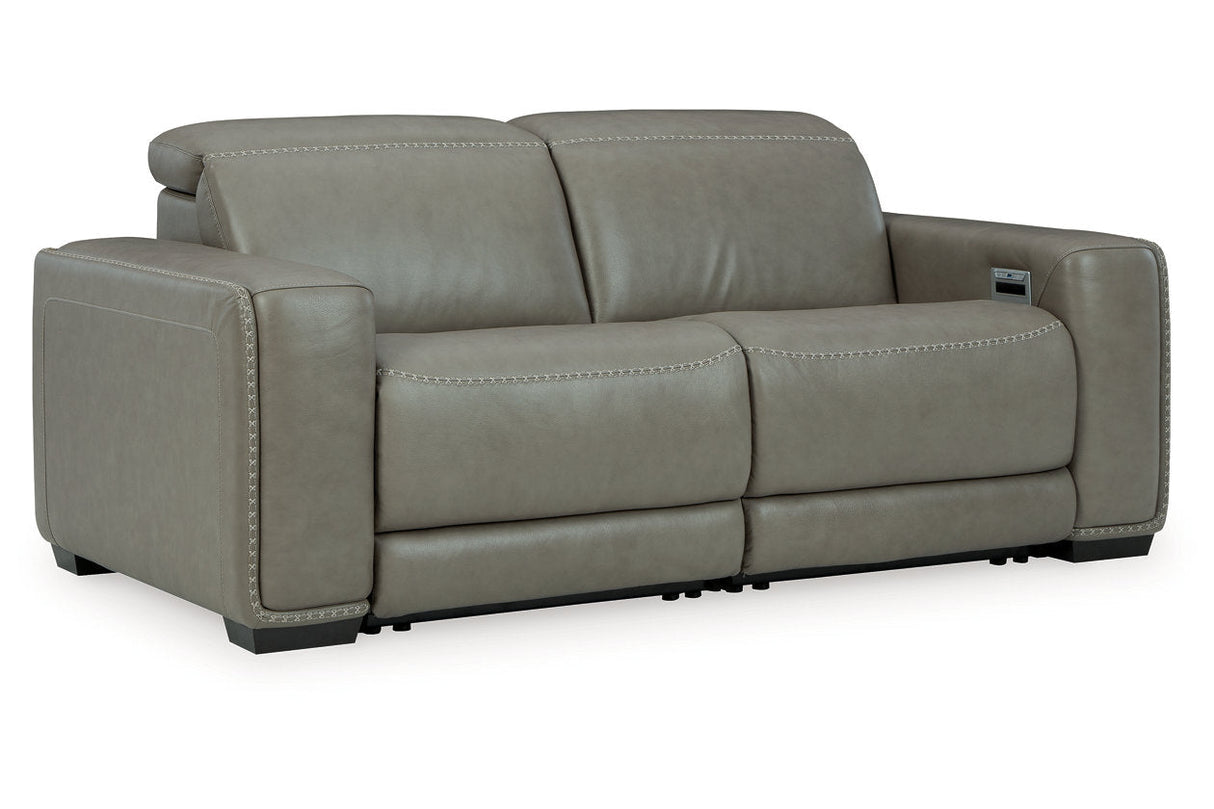 Correze Gray 2-Piece Power Reclining Sectional Loveseat