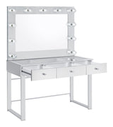 Umbridge Chrome and White 3-Drawer Vanity with Lighting by Coaster at Eve Furniture