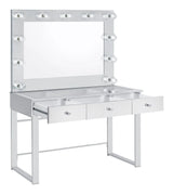 Umbridge Chrome and White 3-Drawer Vanity with Lighting by Coaster at Eve Furniture