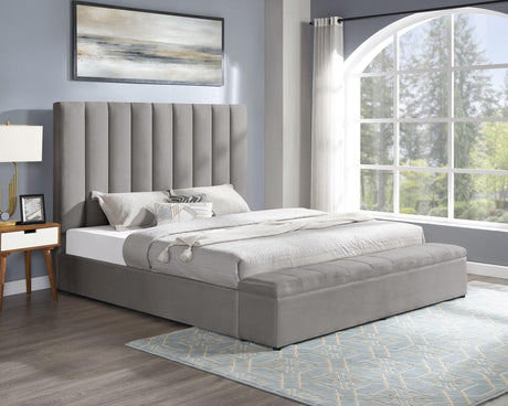 Valencia Gray King Platform Bed by Happy Homes at Eve Furniture