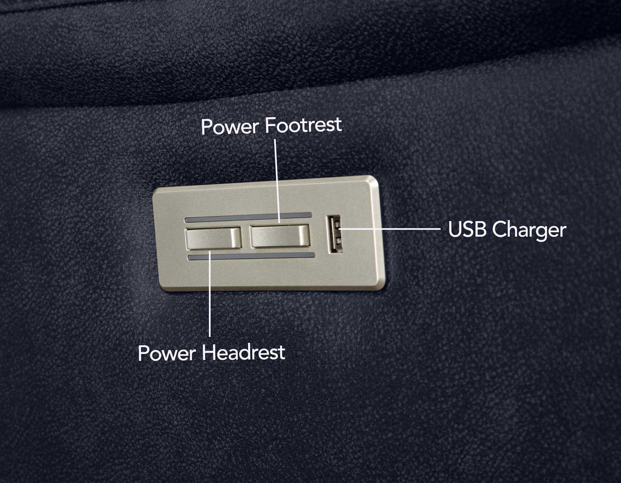 Valencia Ocean Blue Dual Power Leatherette Recliner by Steve Silver at Eve Furniture