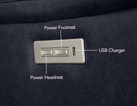 Valencia Ocean Blue Dual Power Leatherette Recliner by Steve Silver at Eve Furniture