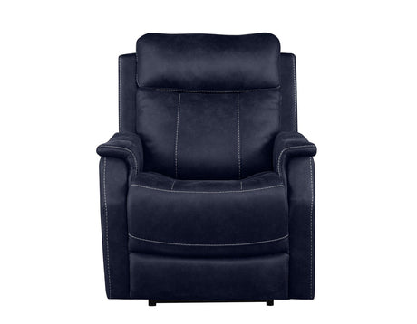 Valencia Ocean Blue Dual Power Leatherette Recliner by Steve Silver at Eve Furniture