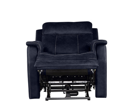 Valencia Ocean Blue Dual Power Leatherette Recliner by Steve Silver at Eve Furniture