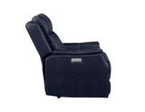 Valencia Ocean Blue Dual Power Leatherette Recliner by Steve Silver at Eve Furniture