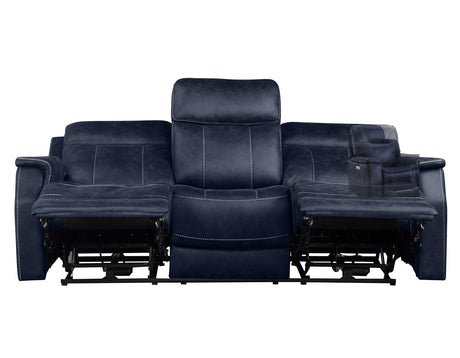 Valencia Ocean Blue Dual Power Reclining Sofa by Steve Silver at Eve Furniture