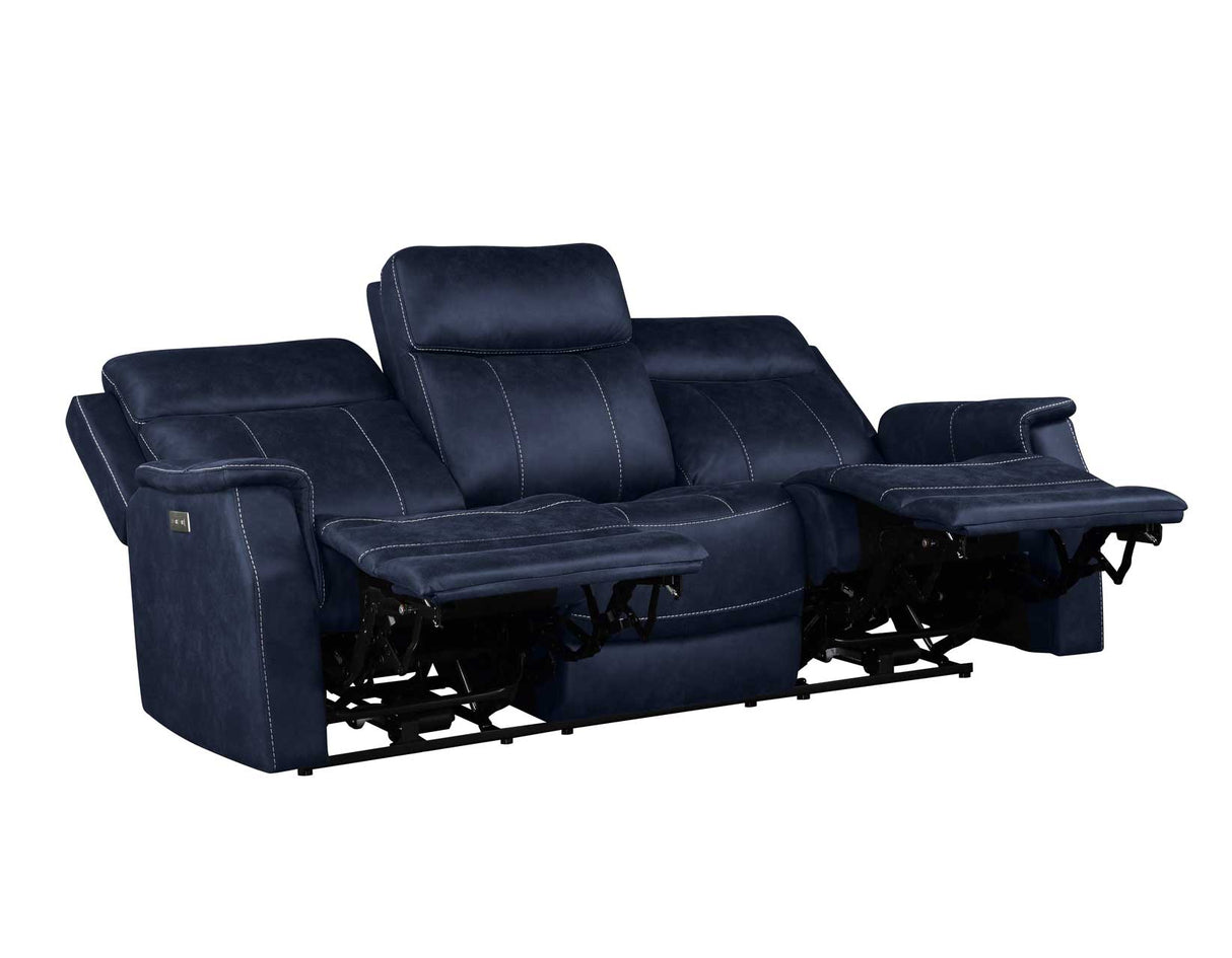 Valencia Ocean Blue Dual Power Reclining Sofa by Steve Silver at Eve Furniture