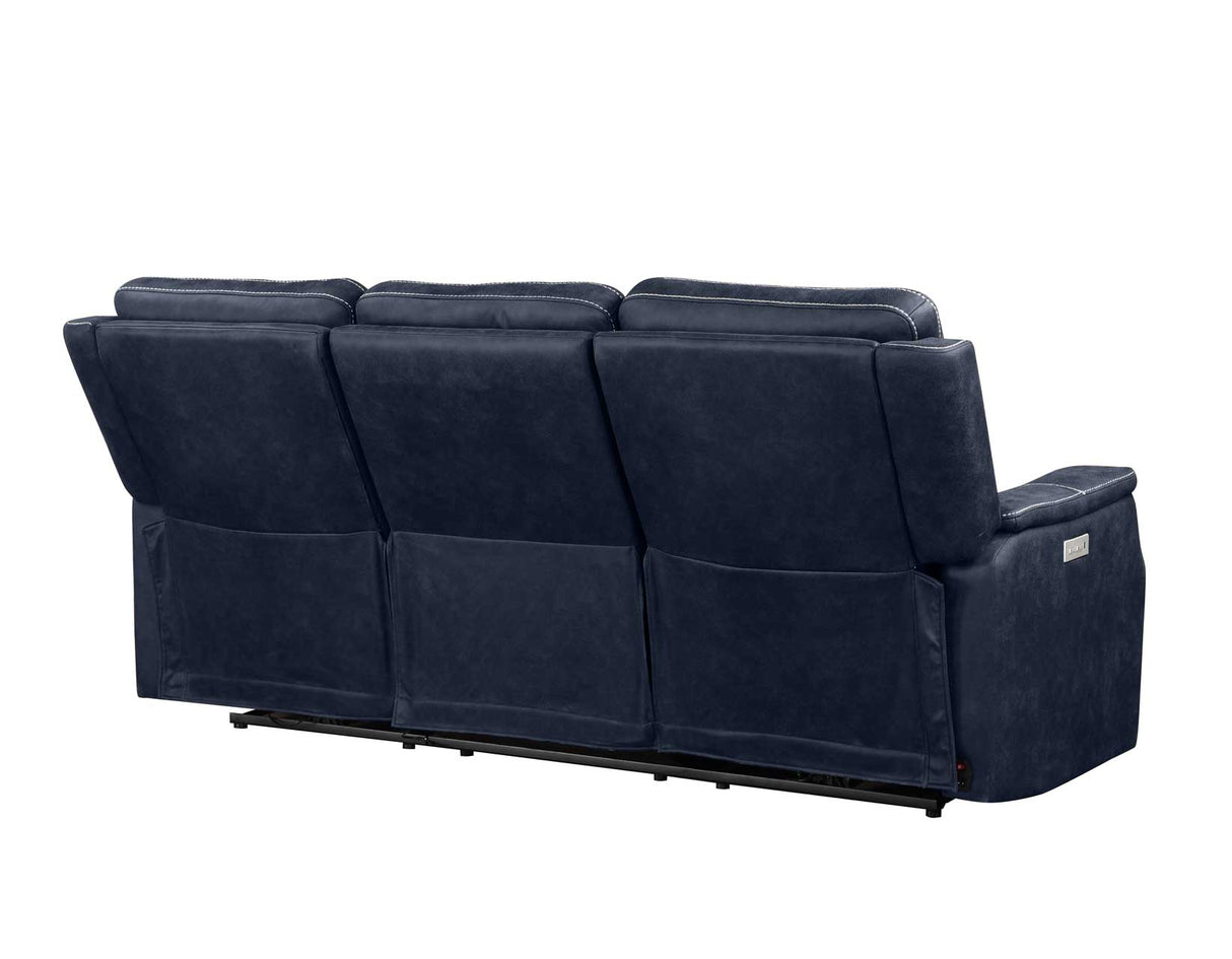 Valencia Ocean Blue Dual Power Reclining Sofa by Steve Silver at Eve Furniture