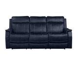 Valencia Ocean Blue Dual Power Reclining Sofa by Steve Silver at Eve Furniture
