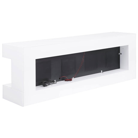 Vallerie White 71" TV Stand Fireplace Console by Coaster at Eve Furniture