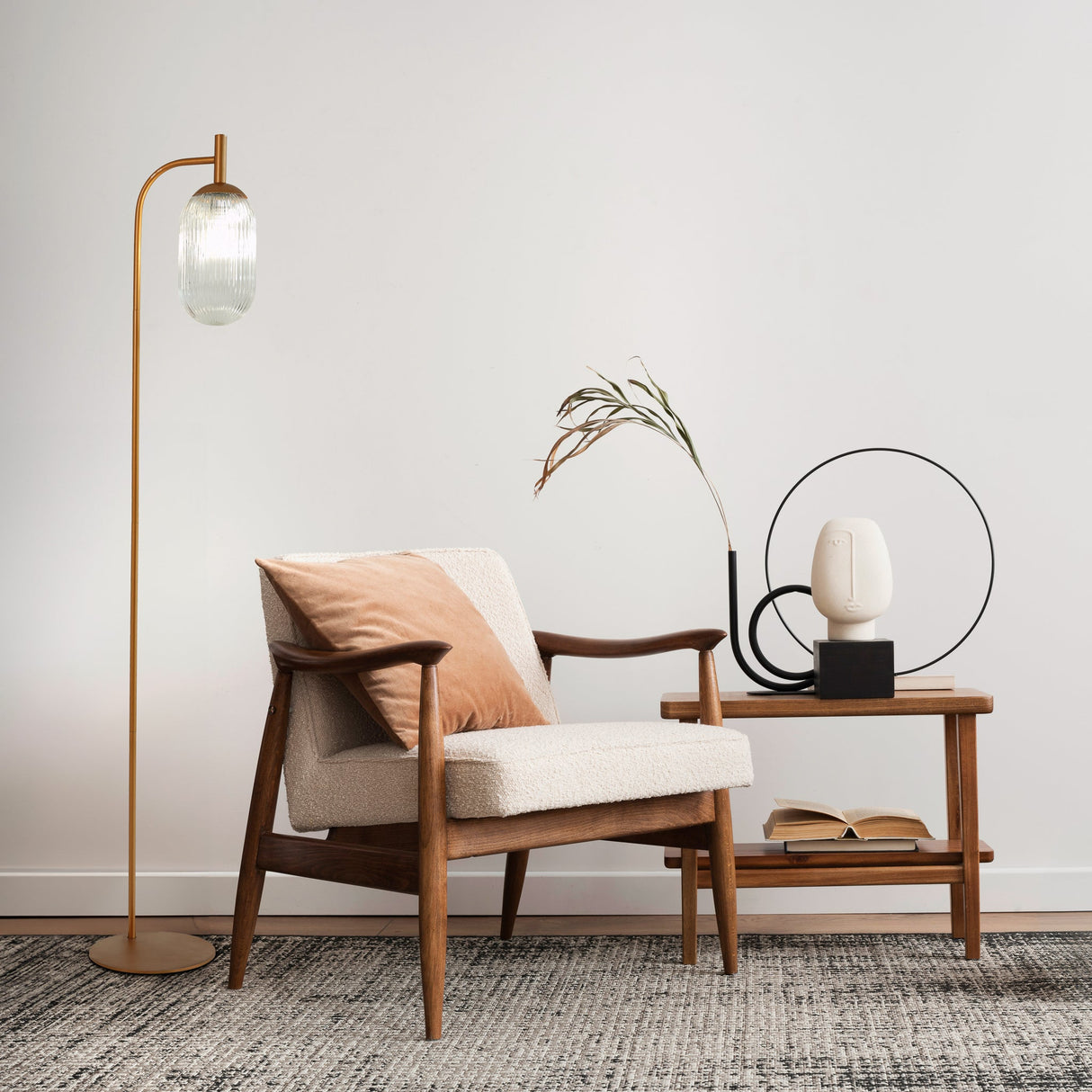 Vela Floor Lamp Bronze and Clear by Ashcroft Imports at Eve Furniture