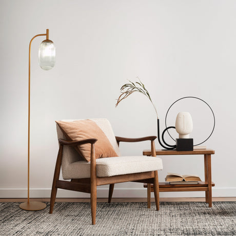 Vela Floor Lamp Bronze and Clear by Ashcroft Imports at Eve Furniture