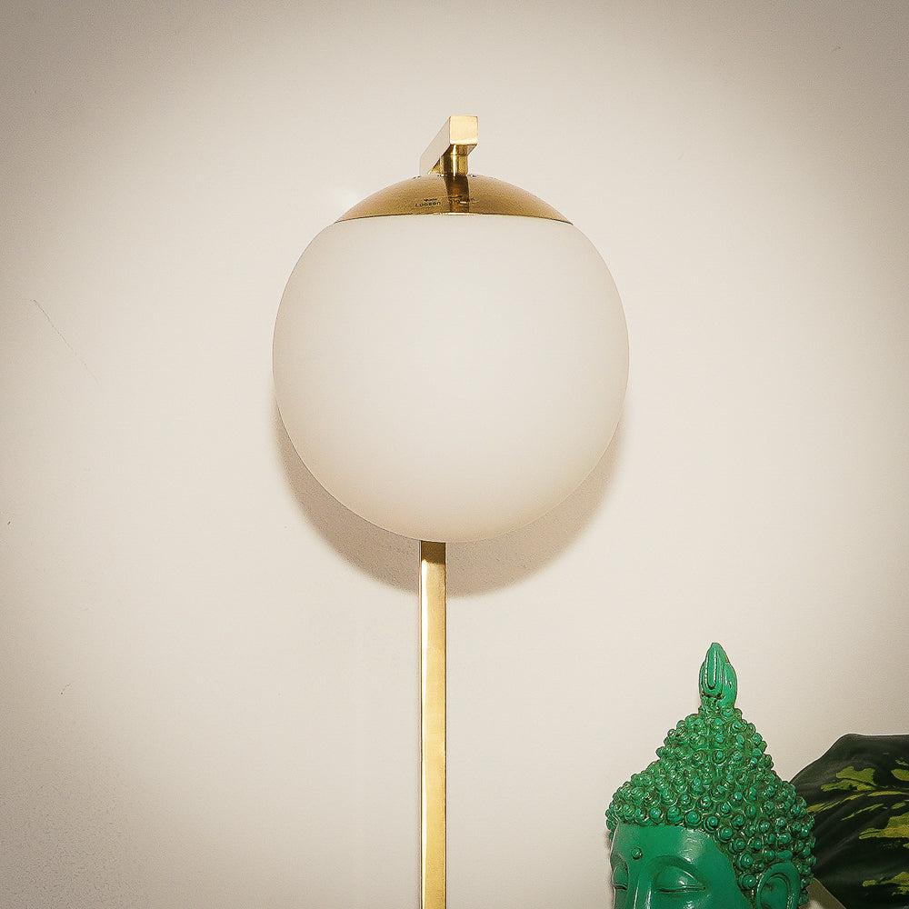 Velvet Globe Table Lamp White Opal Glass with Dimmer Switch Inline by Ashcroft Imports at Eve Furniture
