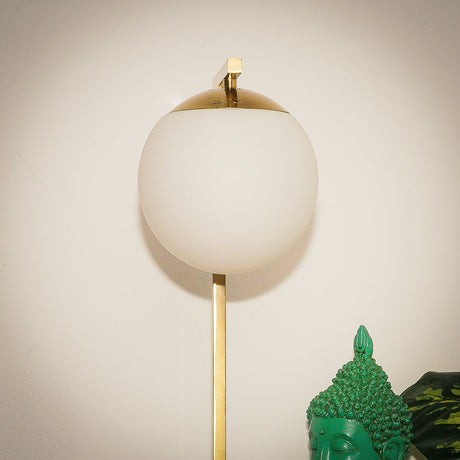 Velvet Globe Table Lamp White Opal Glass with Dimmer Switch Inline by Ashcroft Imports at Eve Furniture