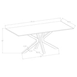 Venera White Rectangular 79-inch Faux Marble Dining Table by Coaster at Eve Furniture