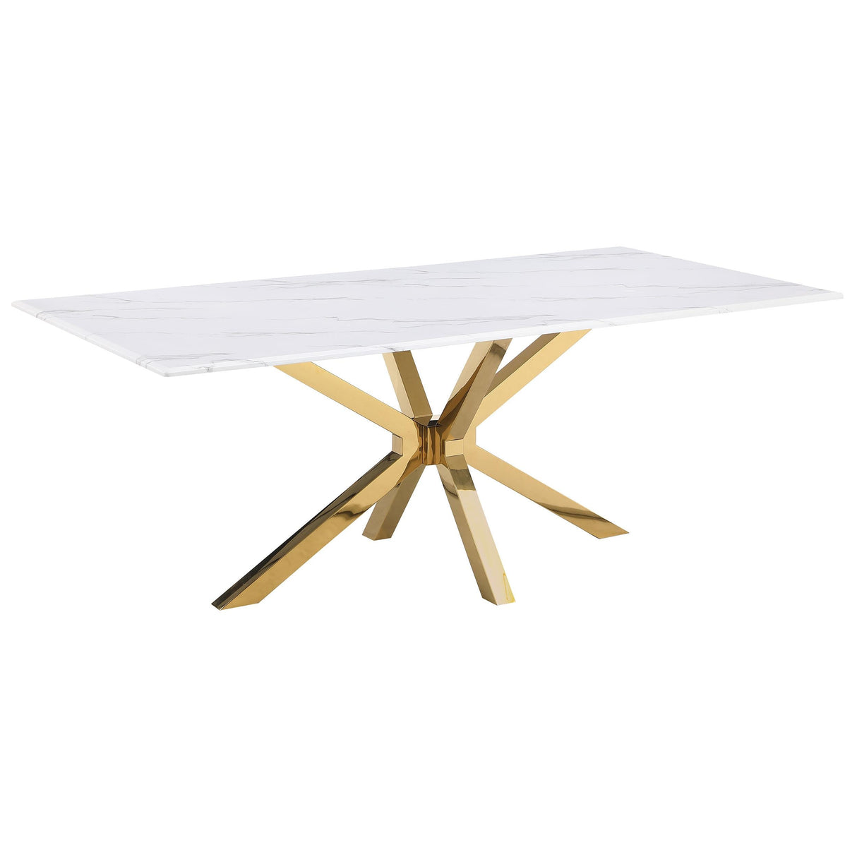 Venera White Rectangular 79-inch Faux Marble Dining Table by Coaster at Eve Furniture