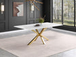 Venera White Rectangular 79-inch Faux Marble Dining Table by Coaster at Eve Furniture