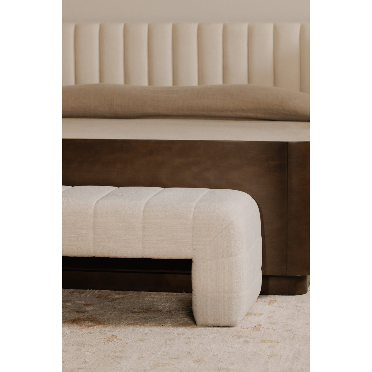 Verity Oatmeal Bench by Moe's Home at Eve Furniture