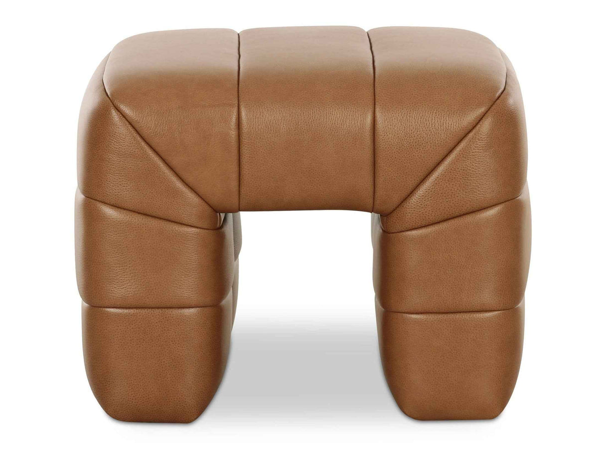 Verity Tan Leather Stool by Moe's Home at Eve Furniture