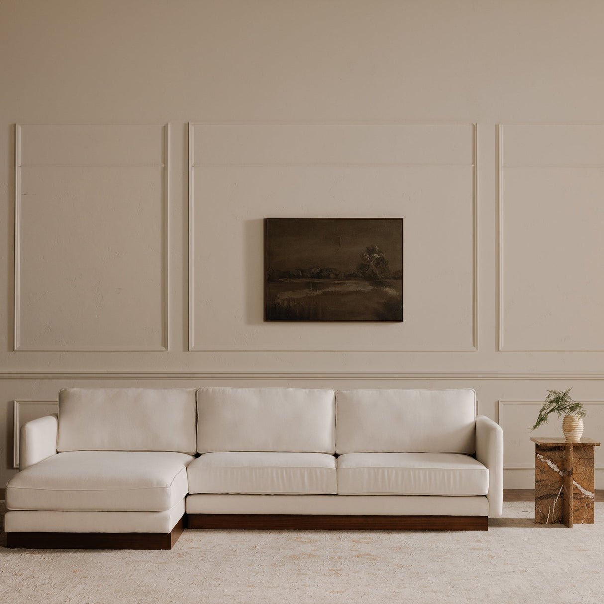 Vernon White Left Sectional by Moe's Home at Eve Furniture