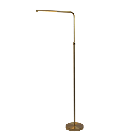 Verve Brassed Gold Floor Lamp with On/Off Switch Adjustable Led Round Base by Ashcroft Imports at Eve Furniture