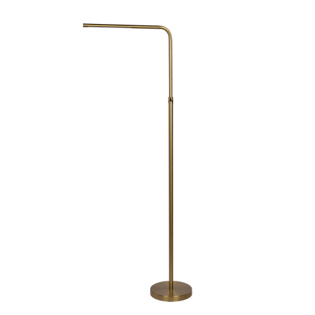 Verve Brassed Gold Floor Lamp with On/Off Switch Adjustable Led Round Base by Ashcroft Imports at Eve Furniture