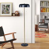 Vesper Floor lamp with Black outer and White inner by Ashcroft Imports at Eve Furniture