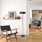 Vesper Floor lamp with Black outer and White inner by Ashcroft Imports at Eve Furniture