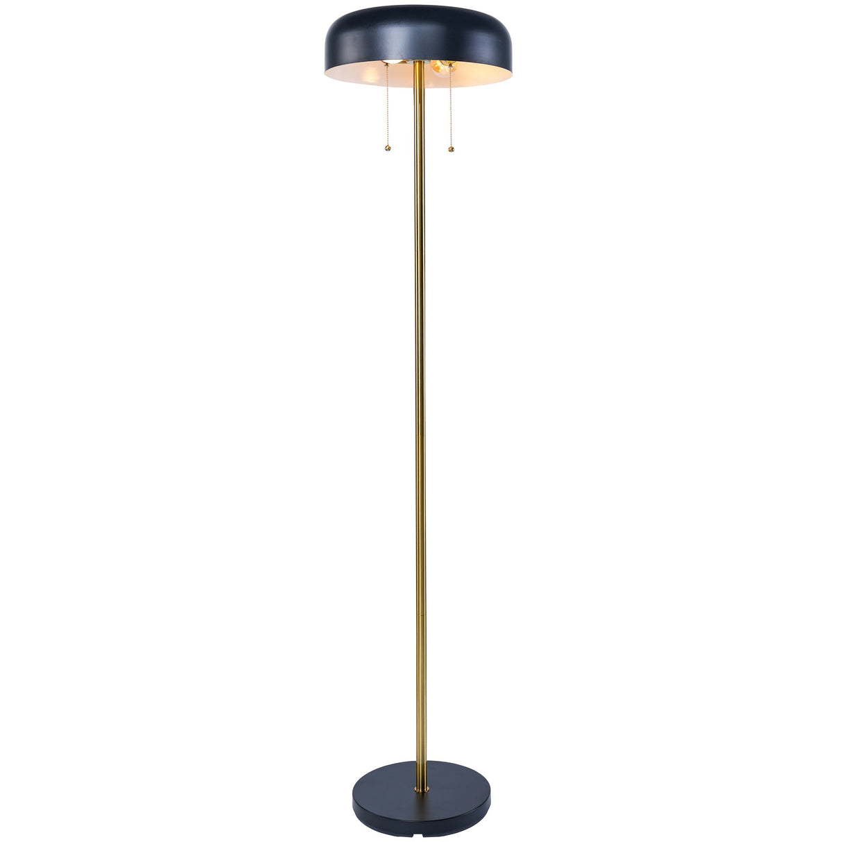 Vesper Floor lamp with Black outer and White inner by Ashcroft Imports at Eve Furniture