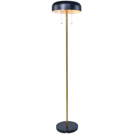 Vesper Floor lamp with Black outer and White inner by Ashcroft Imports at Eve Furniture