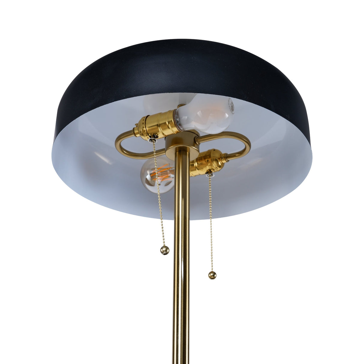 Vesper Floor lamp with Black outer and White inner by Ashcroft Imports at Eve Furniture