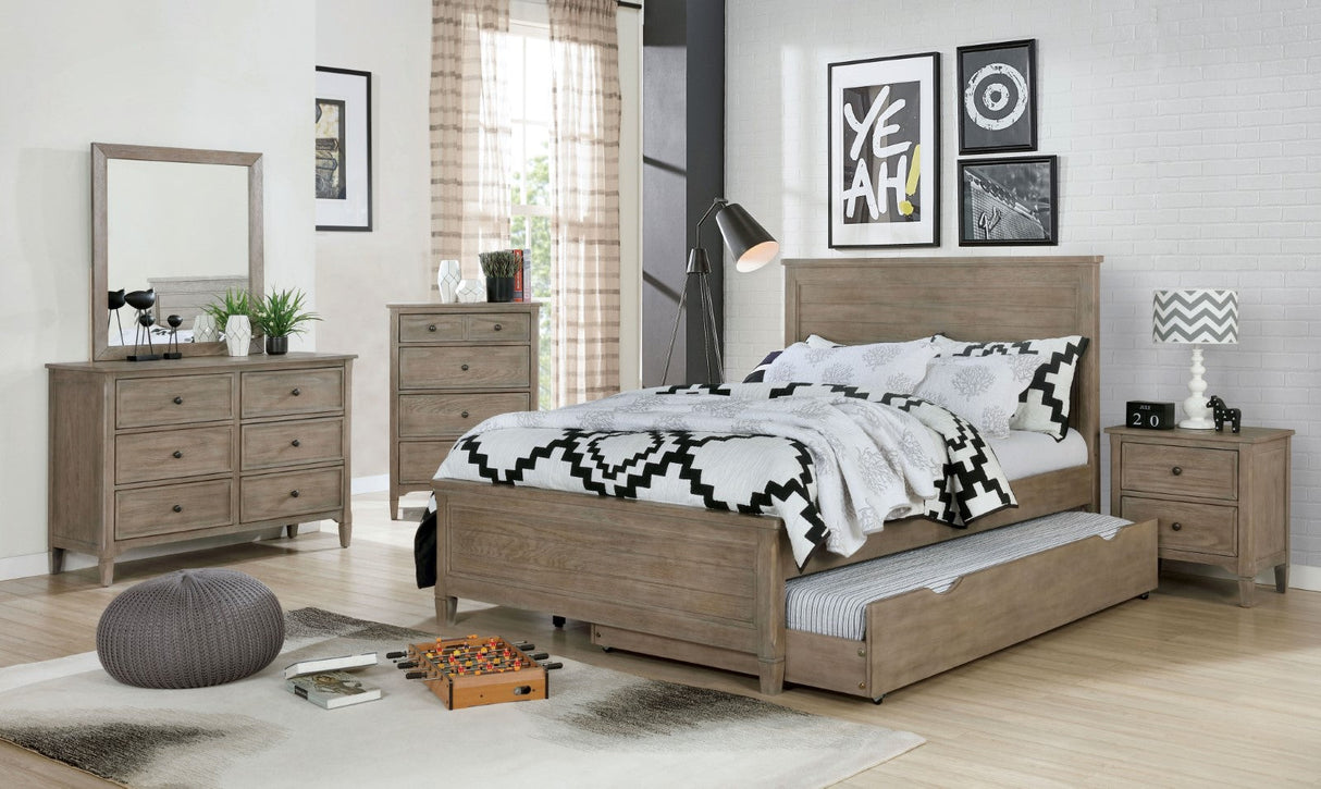 Vevey Wire-Brushed Warm Gray Full Bed by Furniture of America at Eve Furniture